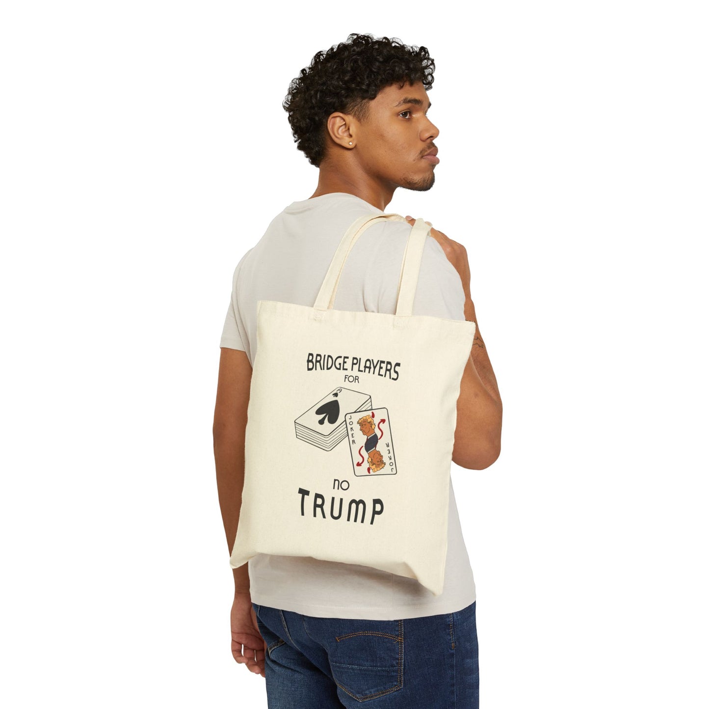 Bridge Players For No Trump Cotton Canvas Tote Bag - Bold Design